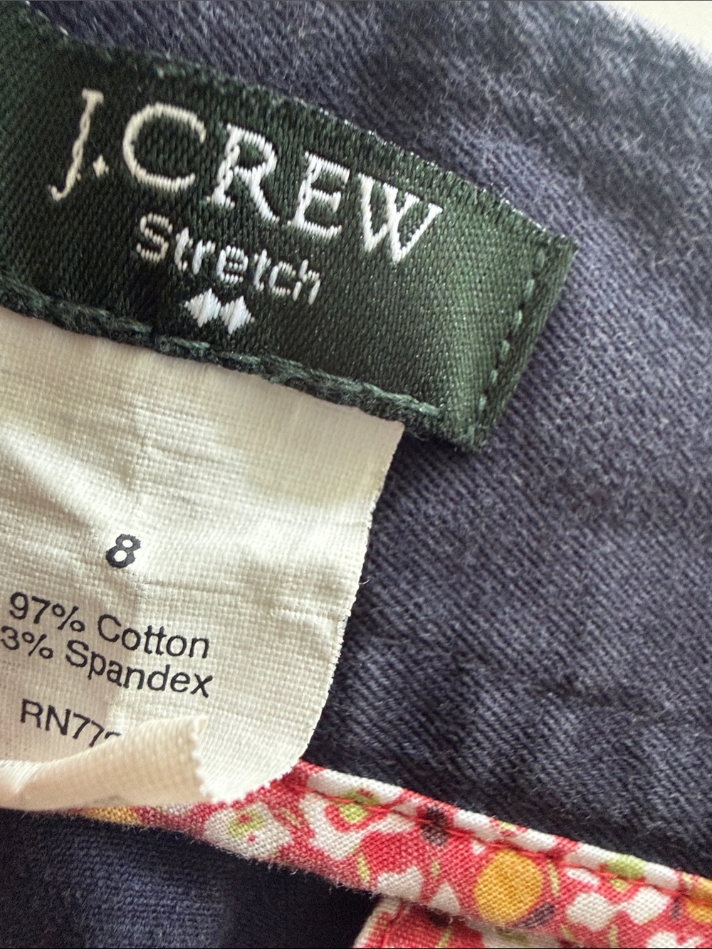 Jcrew women’s true navy khaki skirt, sz 8, 16” long. - Picture 3 of 5